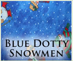Kocokookie Christmas Bandanas - Blue Dotty Snowmen