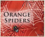 KocoKookie Halloween Bandanas - Orange Spiders