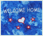 Embroidered Welcome Home Blue