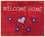 Embroidered Welcome Home Red
