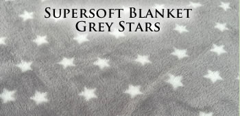 KocoKookie Super Soft Grey with White Stars Blanket