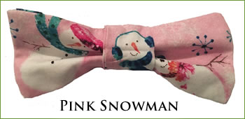 KocoKookie Bow Tie - Christmas Pink Snowman