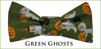 KocoKookie Bow Tie - Halloween Green Ghosts