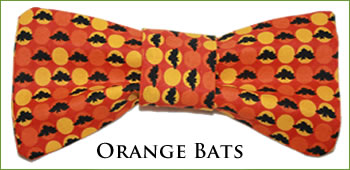KocoKookie Bow Tie - Halloween Orange Bats