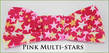 KocoKookie Bow Tie - Pink Multi-Stars