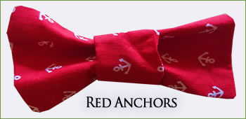 KocoKookie Bow Tie - Red Anchors