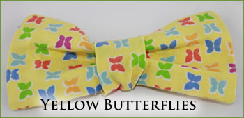 KocoKookie Bow Tie - Yellow Butterflies