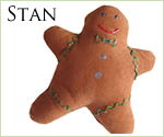 KocoKookie Dog Toys -  Festive Friends - Stan the Gingerbread Man