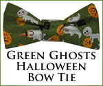 KocoKookie Bow Tie - Halloween Green Ghosts